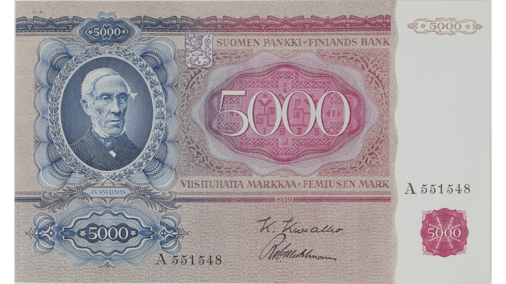 5000 mark banknote 1940
